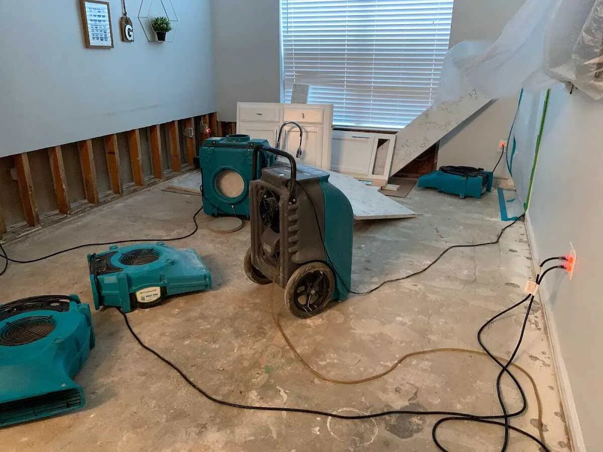 Dehumidifier in flood-cut room for Water Extraction & Removal in Glencoe